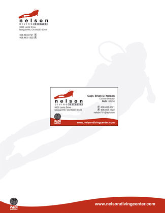 Nelson Diving Center stationery