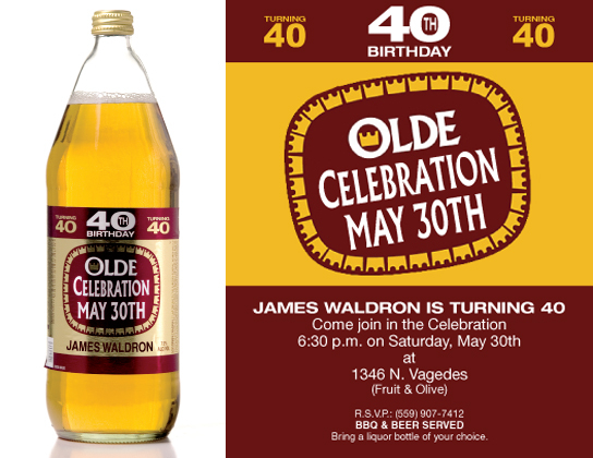 James Waldron 40th Invitation