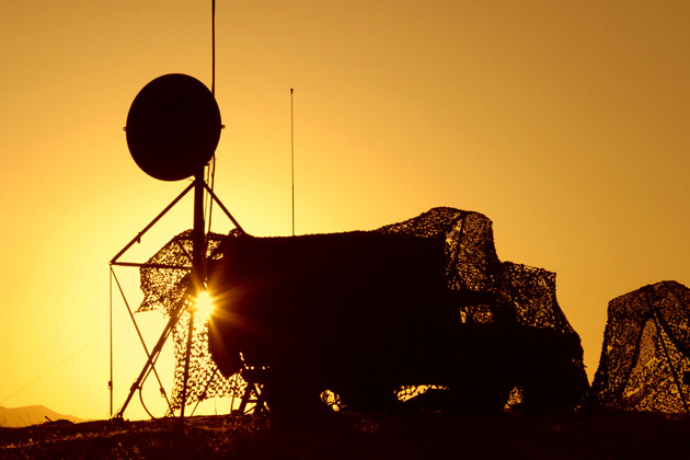 Radio Shelter at dusk